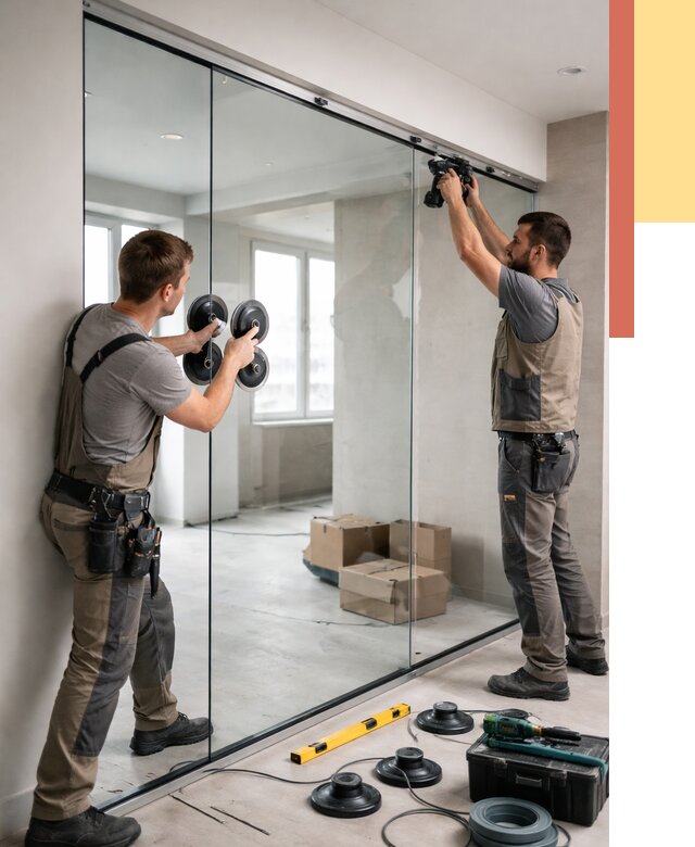 Монтаж стеклянных перегородок в Заинске от 6610 руб. | ОТДЕЛОЧНИК-Знс