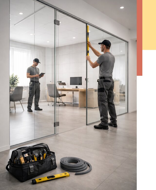 Цельностеклянные перегородки под ключ в Заинске от 9661 руб. — монтаж и цены | ОТДЕЛОЧНИК-Знс