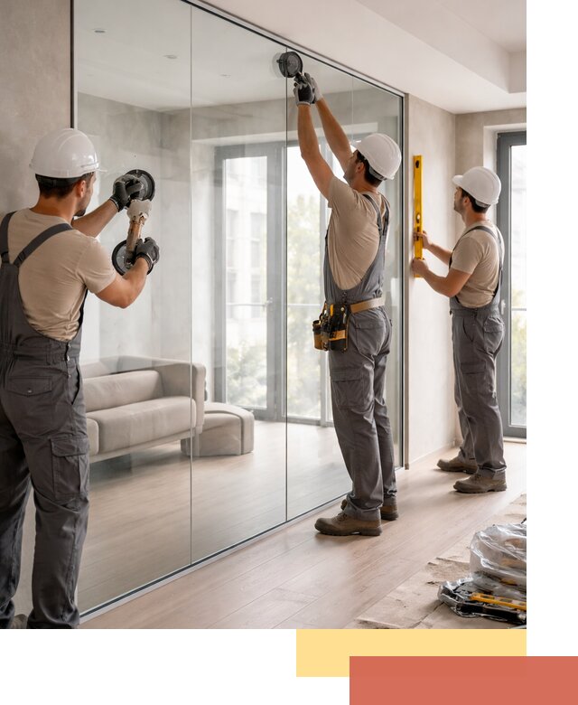 Перегородки из закаленного стекла в Заинске для офисов и квартир