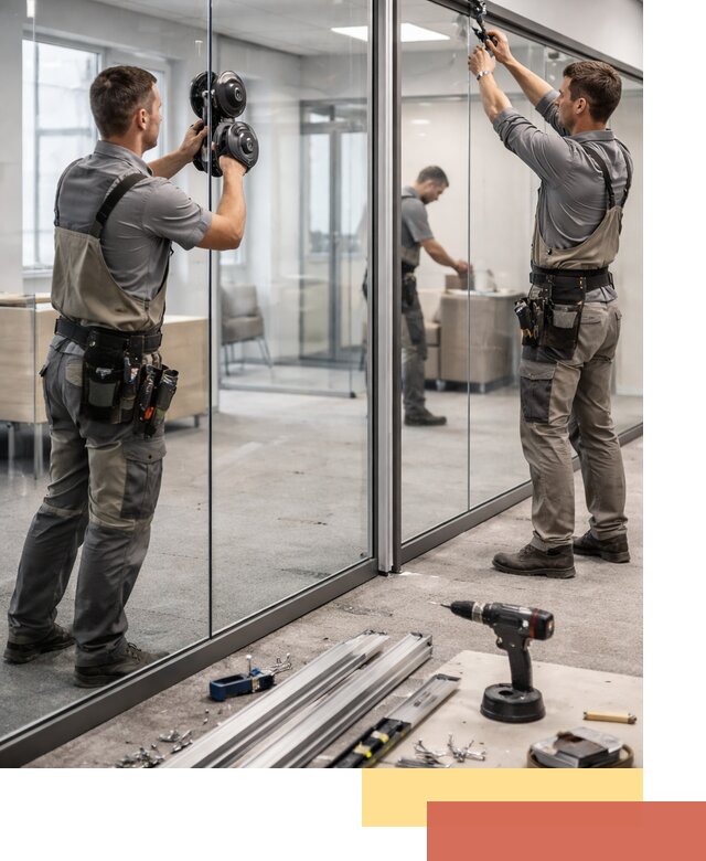 Стеклянные офисные перегородки под ключ в Заинске