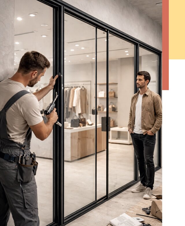 Стеклянные перегородки для магазинов в Заинске от 8339 руб. под ключ | ОТДЕЛОЧНИК-Знс