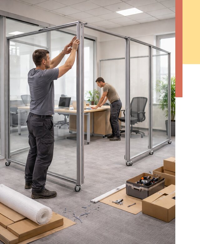 Мобильные офисные перегородки в Заинске от 12711 руб. — установка под ключ | ОТДЕЛОЧНИК-Знс