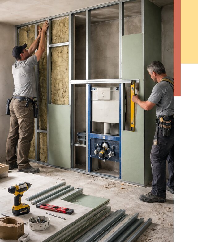 Установка сантехнических перегородок в Заинске от 8644 руб. | ОТДЕЛОЧНИК-Знс