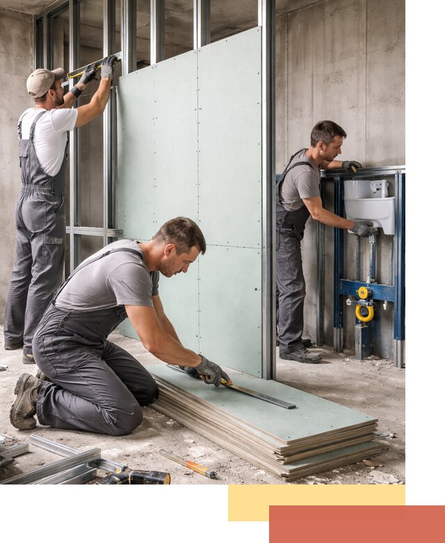 Монтаж и ремонт сантехнических перегородок в Заинске