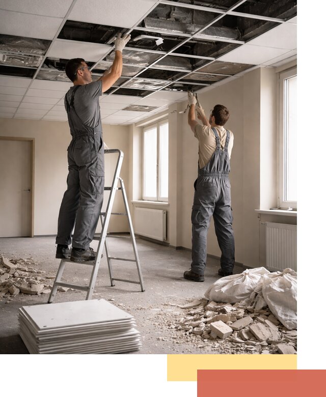 Демонтаж потолков Армстронг профессионально в Заинске