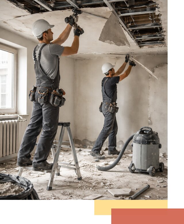 Демонтаж гипсокартонного потолка в Заинске быстро и аккуратно