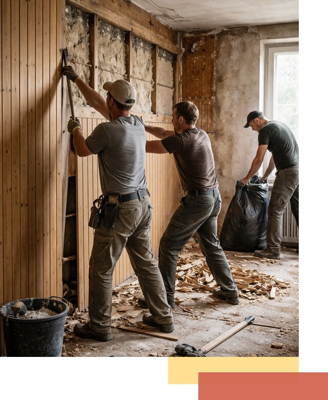 Демонтаж вагонки и вывоз материалов в Заинске