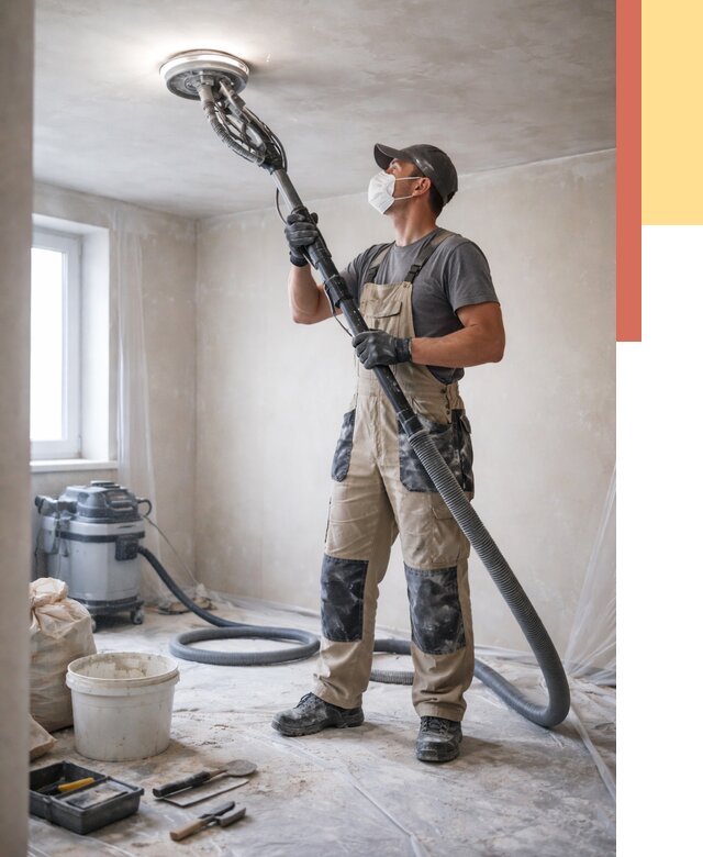 Шлифовка потолка в Заинске от 3559 руб. — услуги шлифования потолка | ОТДЕЛОЧНИК-Знс