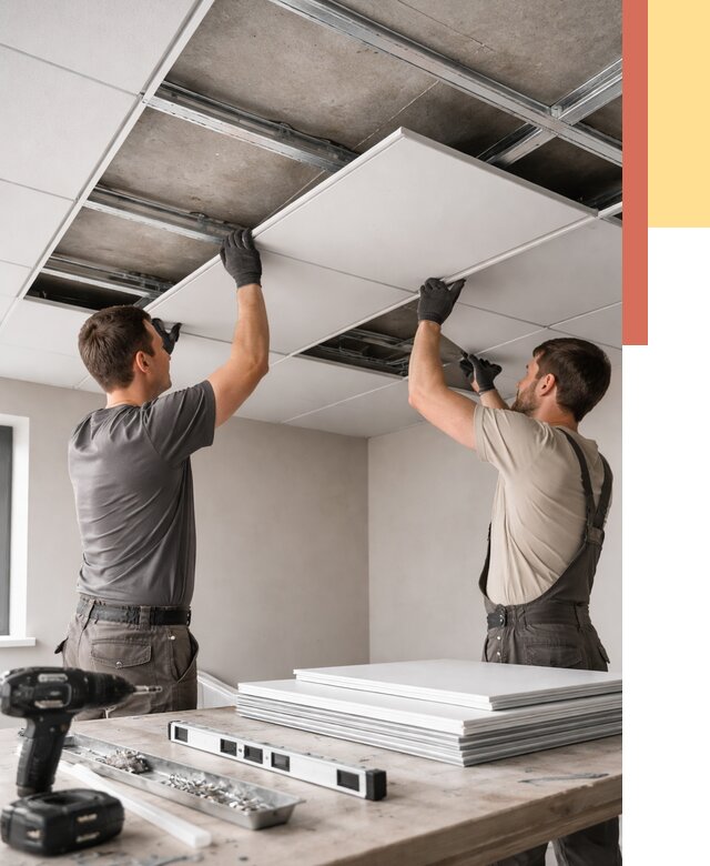 Монтаж кассетного потолка в Заинске от 4576 руб/м2 — установка и сборка | ОТДЕЛОЧНИК-Знс