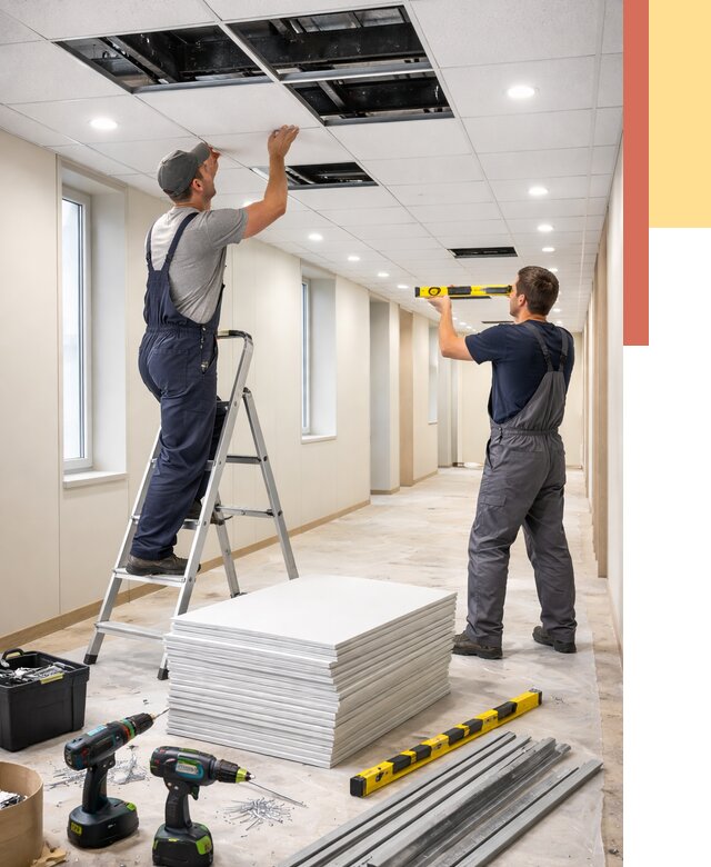 Ремонт потолка Армстронг в Заинске от 4576 руб. — быстро и недорого | ОТДЕЛОЧНИК-Знс