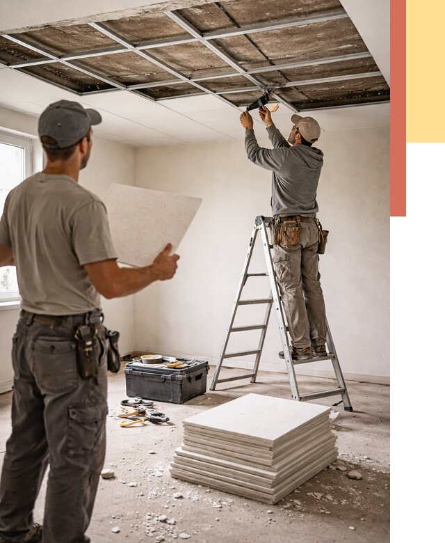 Замена плит подвесного потолка в Заинске от 1780 руб. быстро и недорого | ОТДЕЛОЧНИК-Знс