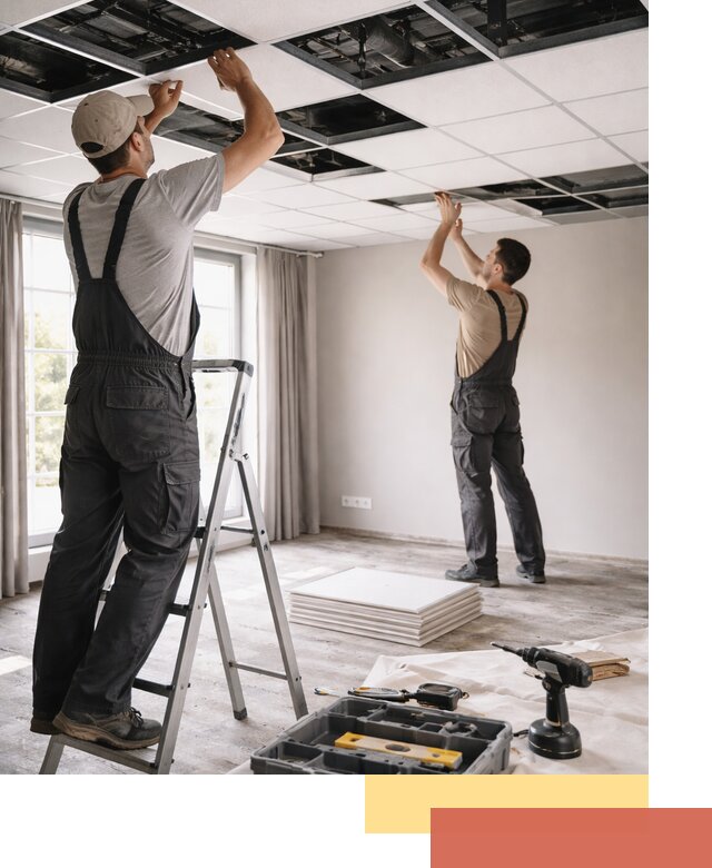 Замена плит подвесного потолка в Заинске быстро и качественно