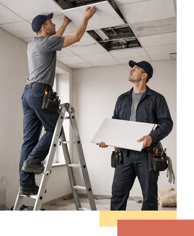 Обслуживание подвесного потолка в Заинске — ремонт и чистка