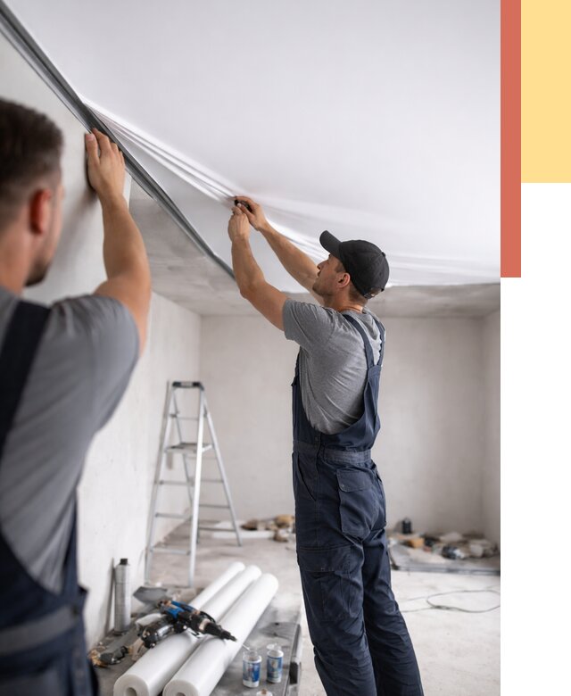 Монтаж матового натяжного потолка в Заинске от 4576 руб./м² — быстро и недорого | ОТДЕЛОЧНИК-Знс