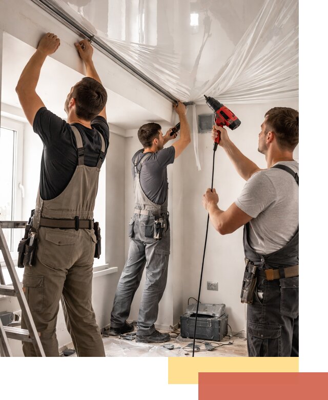 Монтаж глянцевого натяжного потолка в Заинске быстро и качественно