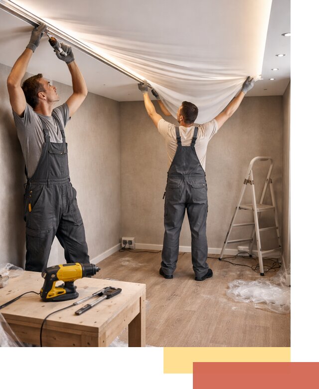 Монтаж натяжного потолка с подсветкой в Заинске цена и сроки