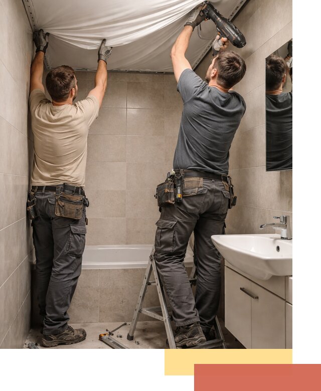 Монтаж натяжного потолка в ванной в Заинске быстро и качественно