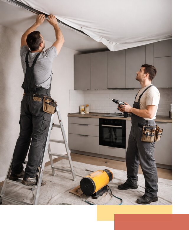 Монтаж натяжного потолка на кухне в Заинске