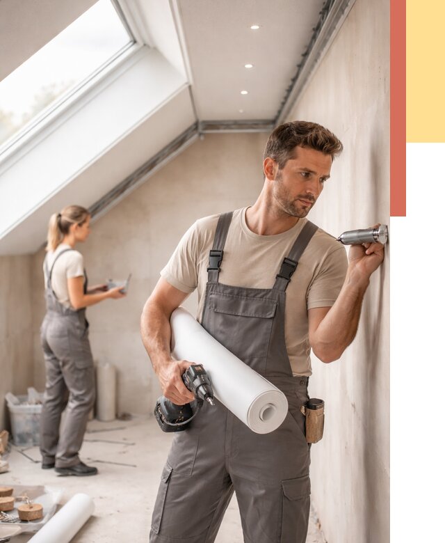 Монтаж натяжного потолка на мансарде в Заинске от 3559 руб. | ОТДЕЛОЧНИК-Знс