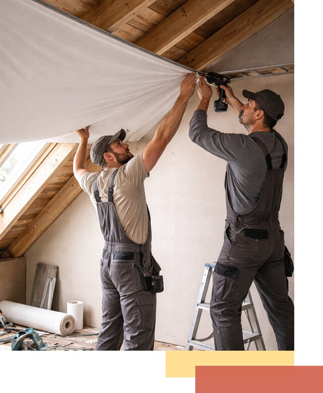 Монтаж натяжного потолка в мансарде в Заинске