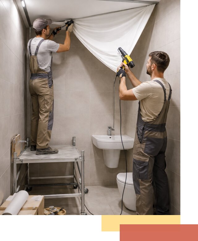 Монтаж натяжного потолка в санузле в Заинске