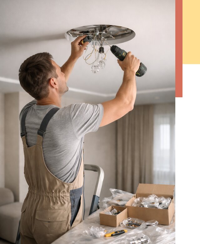 Установка люстры в натяжной потолок в Заинске от 1220 руб. | Быстро и недорого — ОТДЕЛОЧНИК-Знс