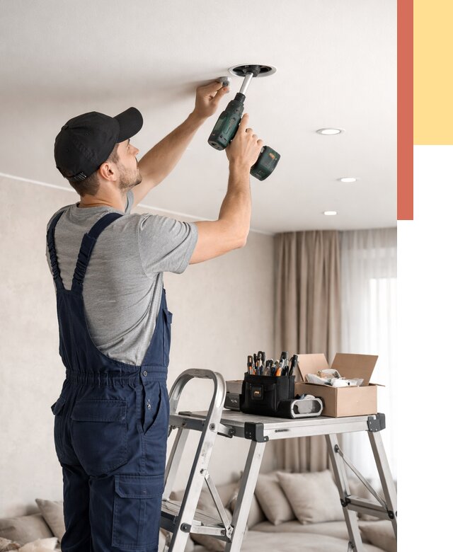 Установка и монтаж точечных светильников в натяжной потолок в Заинске от 1830 руб. | ОТДЕЛОЧНИК-Знс