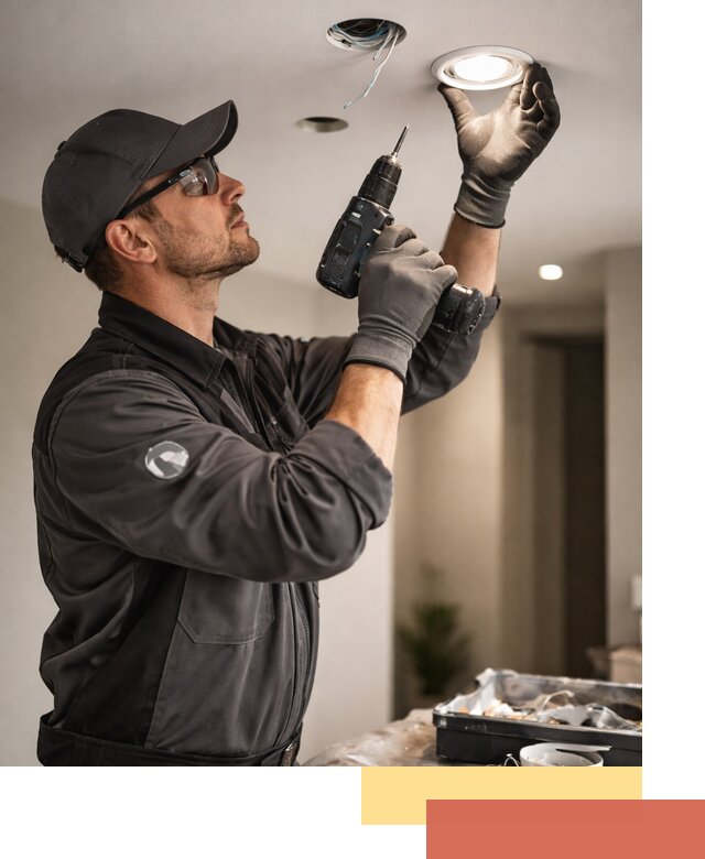 Установка точечных светильников в натяжной потолок в Заинске