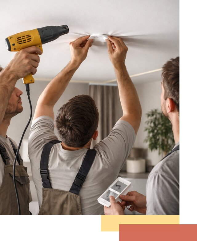 Ремонт прокола полотна натяжного потолка в Заинске