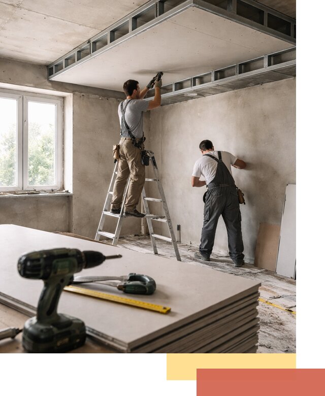 Двухуровневый потолок из гипсокартона в Заинске