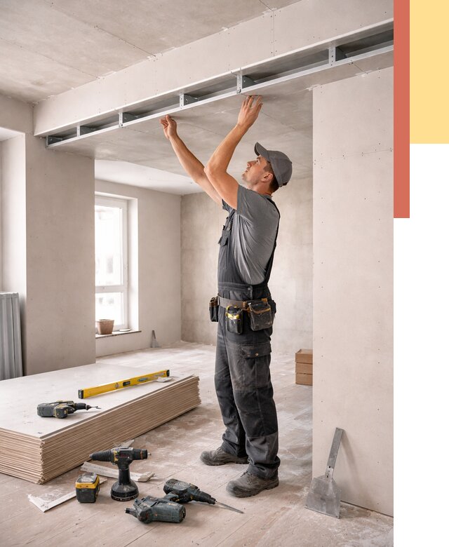 Потолок из гипсокартона с нишей в Заинске от 1271 руб. под ключ | ОТДЕЛОЧНИК-Знс