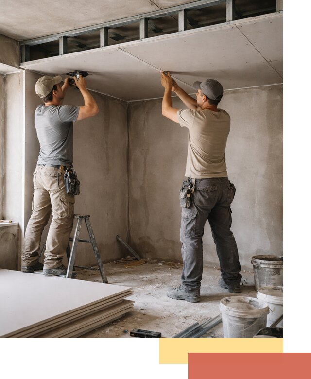 Короб из гипсокартона на потолке под ключ в Заинске