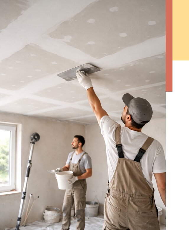 Шпаклевка потолка из гипсокартона в Заинске от 3254 руб./м2 — услуги под ключ | ОТДЕЛОЧНИК-Знс