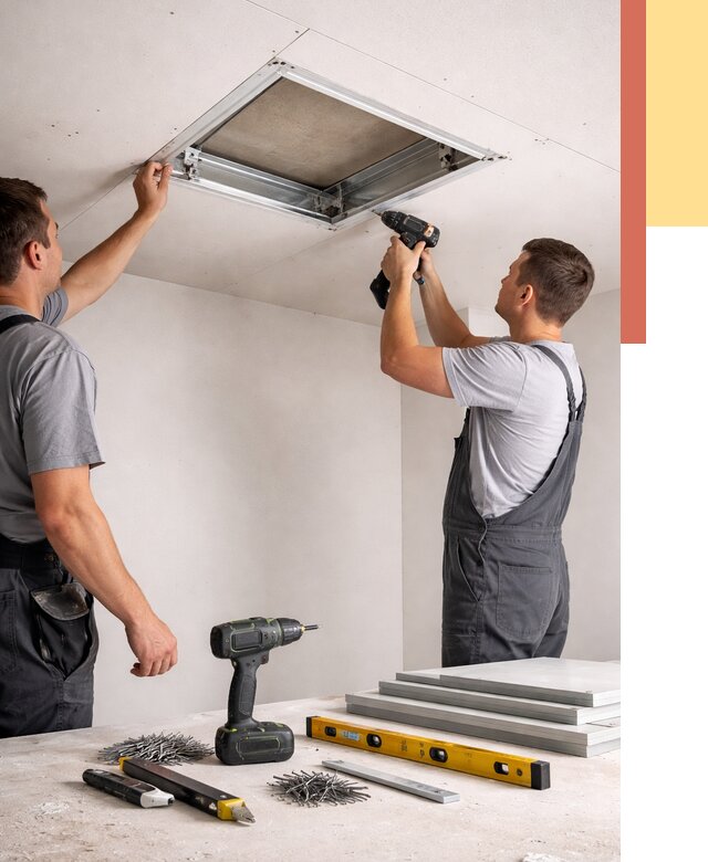 Установка люка в потолок ГКЛ в Заинске от 2542 руб. под ключ | ОТДЕЛОЧНИК-Знс