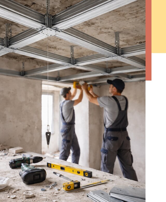 Монтаж каркаса потолка из профиля в Заинске от 4576 руб. — услуги ОТДЕЛОЧНИК-Знс