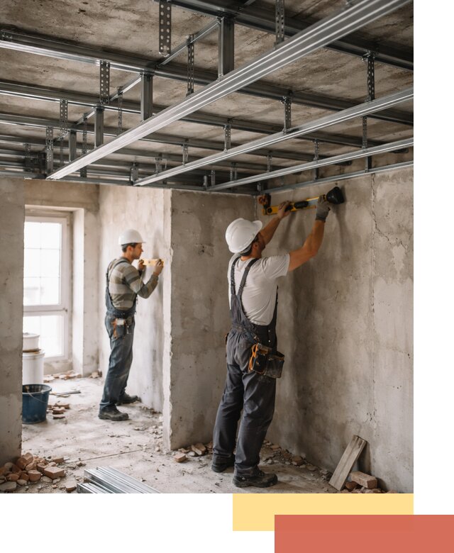 Монтаж каркаса потолка из профильного профиля в Заинске