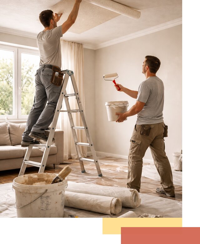 Поклейка обоев на потолок в Заинске — качественно и быстро