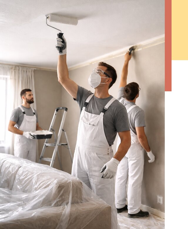 Покраска потолка водоэмельсионной краской в Заинске от 2237 руб/м² — услуги под ключ | ОТДЕЛОЧНИК-Знс