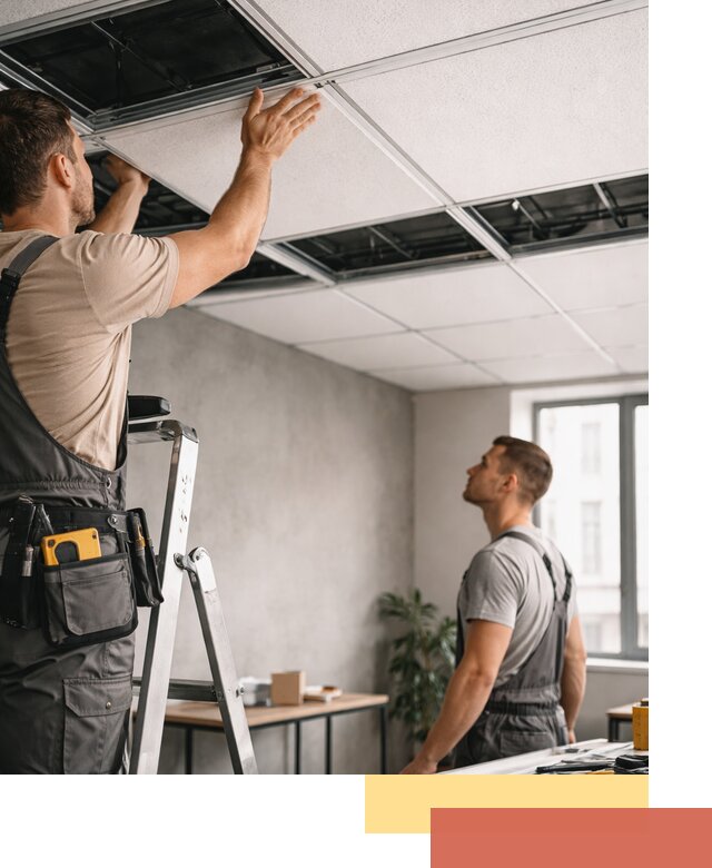 Монтаж потолочной плитки в Заинске качественно и в срок