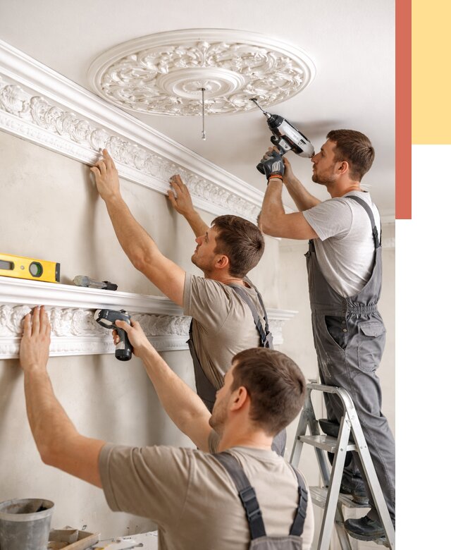 Монтаж лепнины на потолок в Заинске от 3254 руб. быстро и недорого | ОТДЕЛОЧНИК-Знс